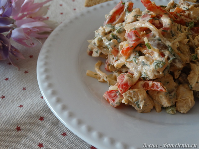 Рецепт салата с курочкой и болгарским перцем