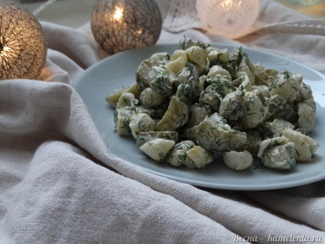 Рецепт макаронного салата с сыром и маринованными огурчиками