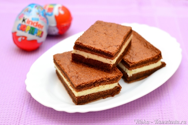 Рецепт пирожного &amp;#34;Kinder Milk-Slice&amp;#34;