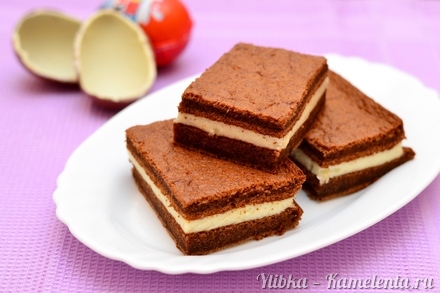 Приготовление рецепта Пирожное &quot;Kinder Milk-Slice&quot; шаг 14