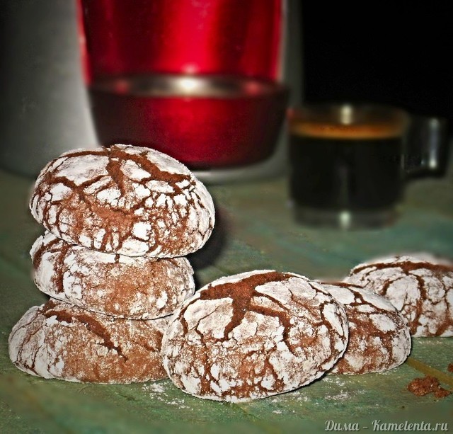 Рецепт &amp;#34;Crackled&amp;#34; chocolate cookies (&amp;#34;Треснутое&amp;#34; шоколадное печенье)