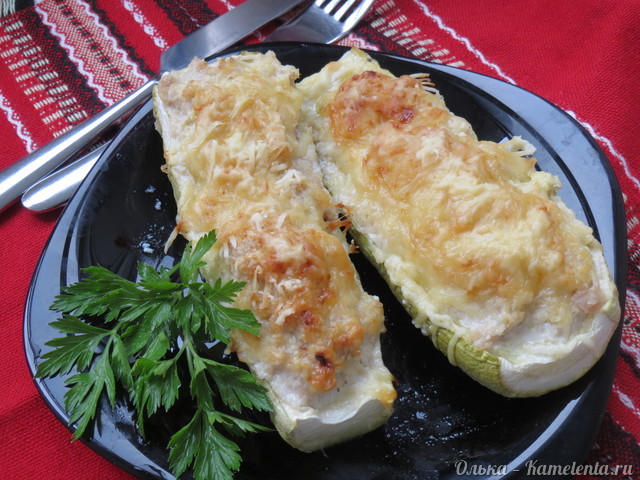 Рецепт кабачков с мясной начинкой запеченных в духовке